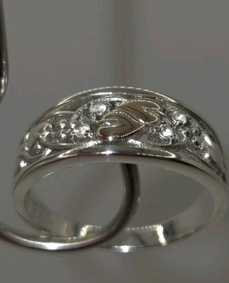 Clogau Lebensbaum Weißtopas Ring 925 Selten Walisisch Gold Größe P