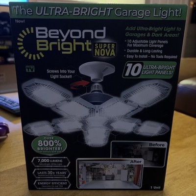 Beyond Bright Super Nova LED Garage Light 10 Panel Motion 40W Open Box
