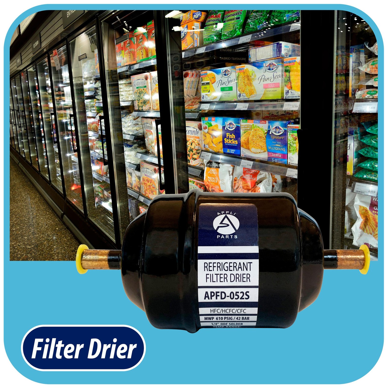 Appli Parts APFD-052S 1/4 in Liquid Line Refrigerant AC Filter Drier hvac Refrig