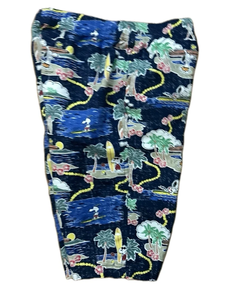 Pantalones Cortos Reyn Spooner X Peanuts Bloomer Snoopy Surf Hawaiano Niños Niños Talla 4 21" Foto 3 de 4