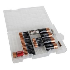 Battery Organizer Storage Case - Clear, See-Through Battery Holder - Battery