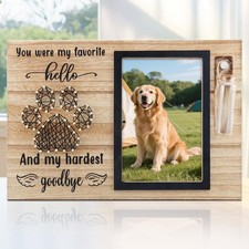 Dog Memorial Picture Frame   4x6 Wooden Photo Frame for Pet Loss   S