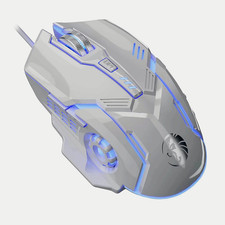 F7 Wired Gaming Mouse 6 Button RGB LED USB Optical PC Windows Mac Office