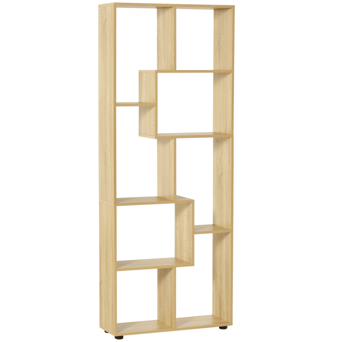 178cm 8-Shelf Bookcase with Melamine Surface Oak Tone Multipurpose 8-Grid - Image 2