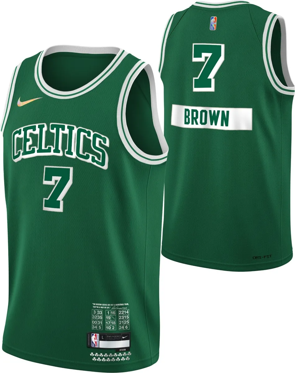 2021-22 City Edition Boston Celtics Jaylen Brown #7 Dri-FIT Swingman Jersey
