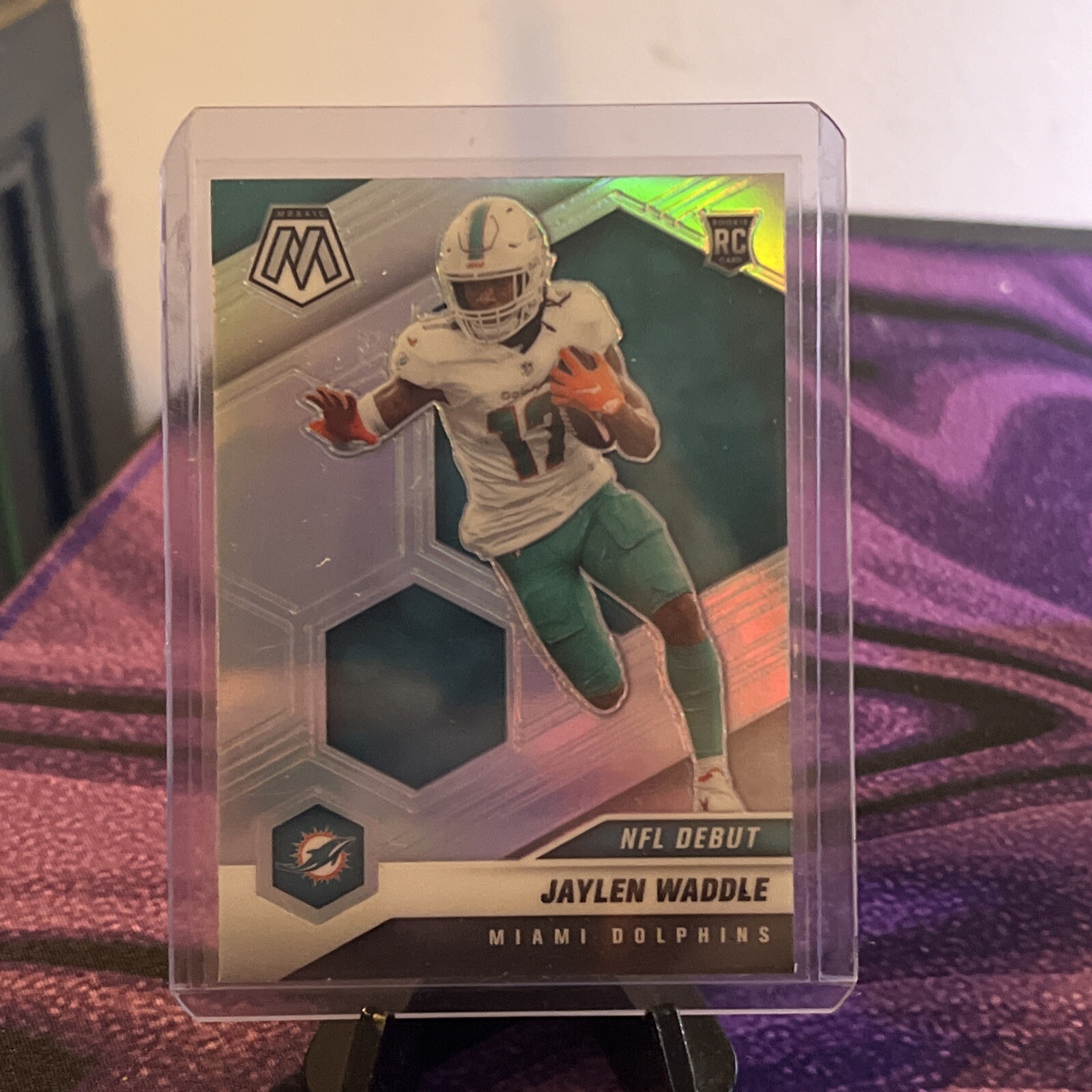 2021 Mosaic Jaylen Waddle RC NFL Debut Silver Prizm HOLO #248 Dolphins Rookie