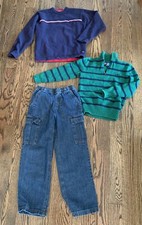 Lot 3 Boys Youth Husky Jeans Sweaters Tommy Hilfiger Chaps Canyon Blues Sz 10/12