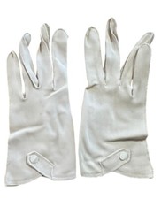 Vintage Women's Everyday Small Wrist Gloves Soft White Small Button