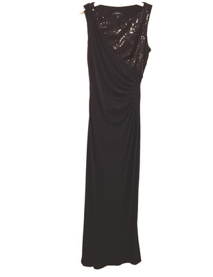 Prom Dress Wedding Gown Size 8 R&M Richards Black Color Bodycon Sequence Maxi