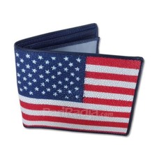 New Genuine Leather Men's Wallet with American Flag Motif