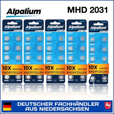 AG10 AG13 AG1 AG3 AG4 AG11 LR54 LR60 LR44 LR66 V10GA 13GA Knopfzellen  MHD 2031