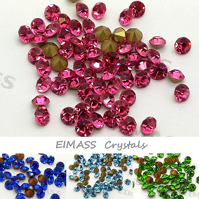 500 x Glas Chatons, EIMASS  Grade A Point-Back Cut Diamant Kristalle foliert Edelsteine