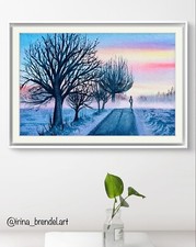 Aquarell Original Kunst Handarbeit Bild Malerei Landschaft Watercolorart Natur