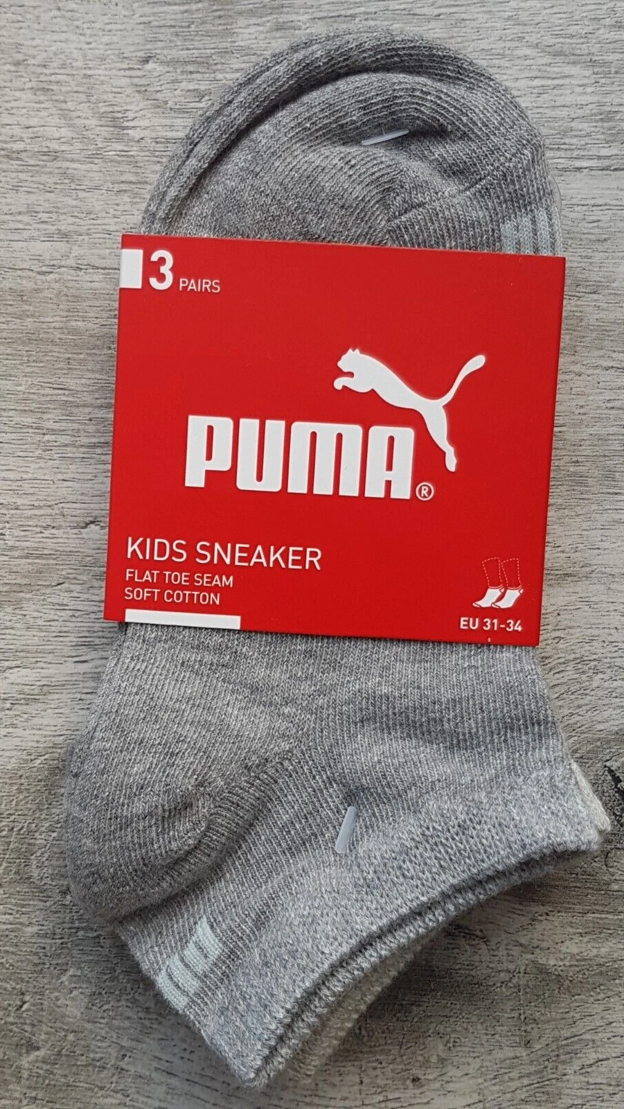 Sneaker PUMA per bambini punta piatta cucitura confezione da 3 paia