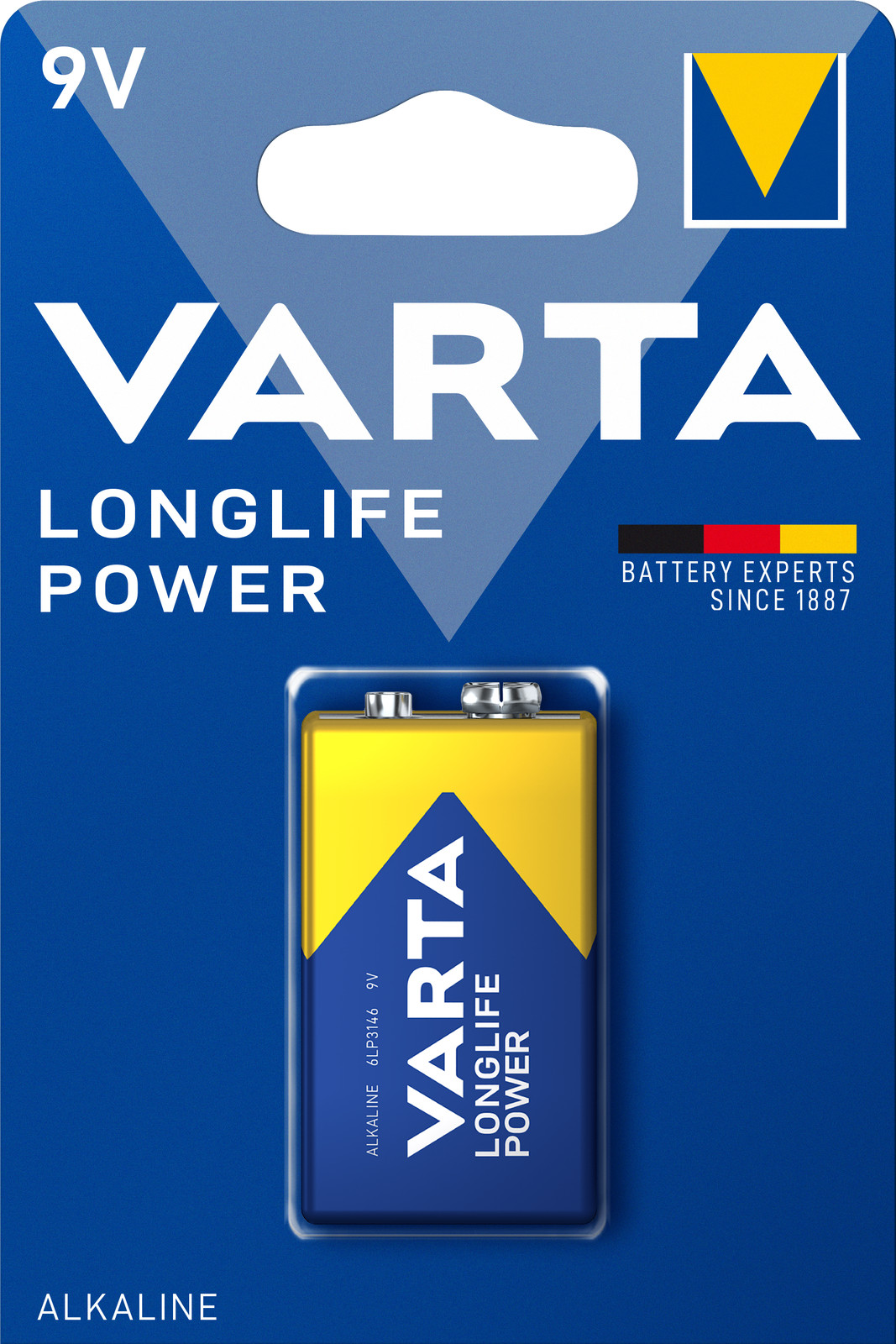200 X 9V E-Block Batterie Varta 4922 Longlife Power 6Lr61 Batterie 1Er Blister