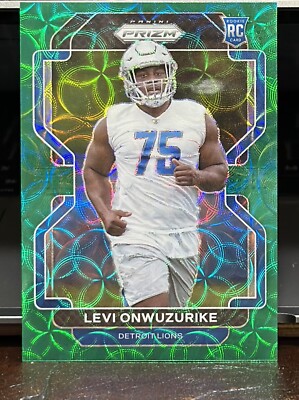 Levi Onwuzurike 2021 Panini Prizm Green Scope Prizm Rookie /75! LIONS  