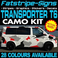 to fit VW TRANSPORTER T6 CAMO GRAPHICS STICKERS STRIPES DAY VAN CAMPER SWB LWB