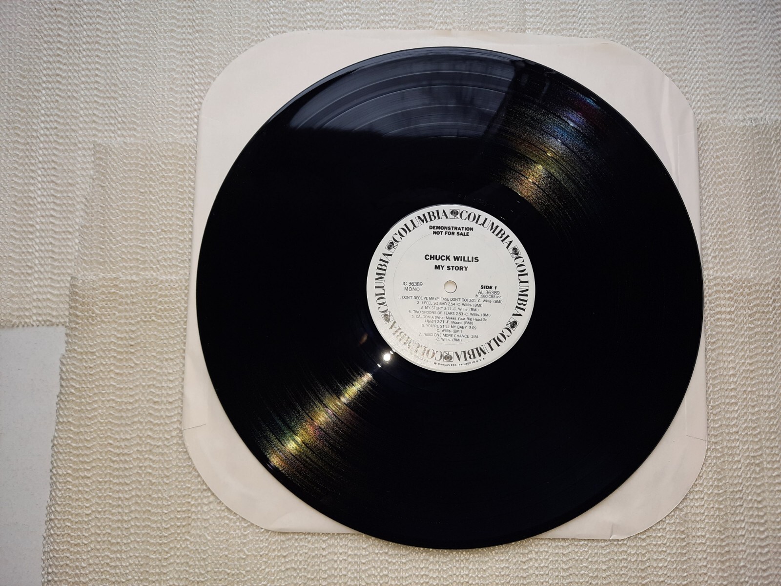 CHUCK WILLIS My Story vinyl album Columbia 1980 Blues