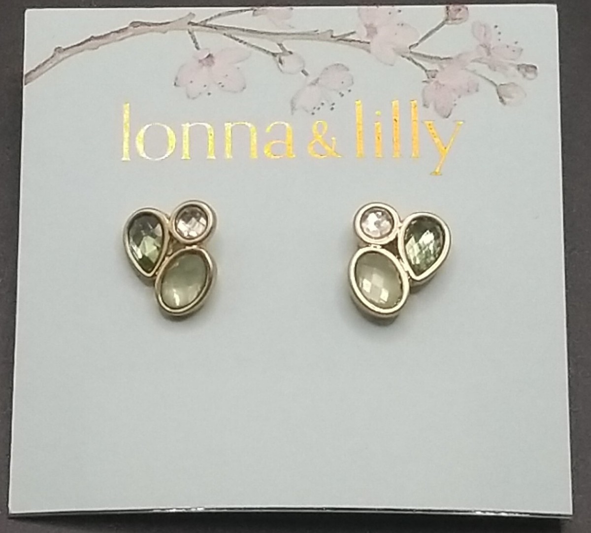 [LLOYD] 韓国ブランド☆SILVER☆ L-CARAT Round Square Earrings Sterling Silver Square Cut Peridot Stud Earrings