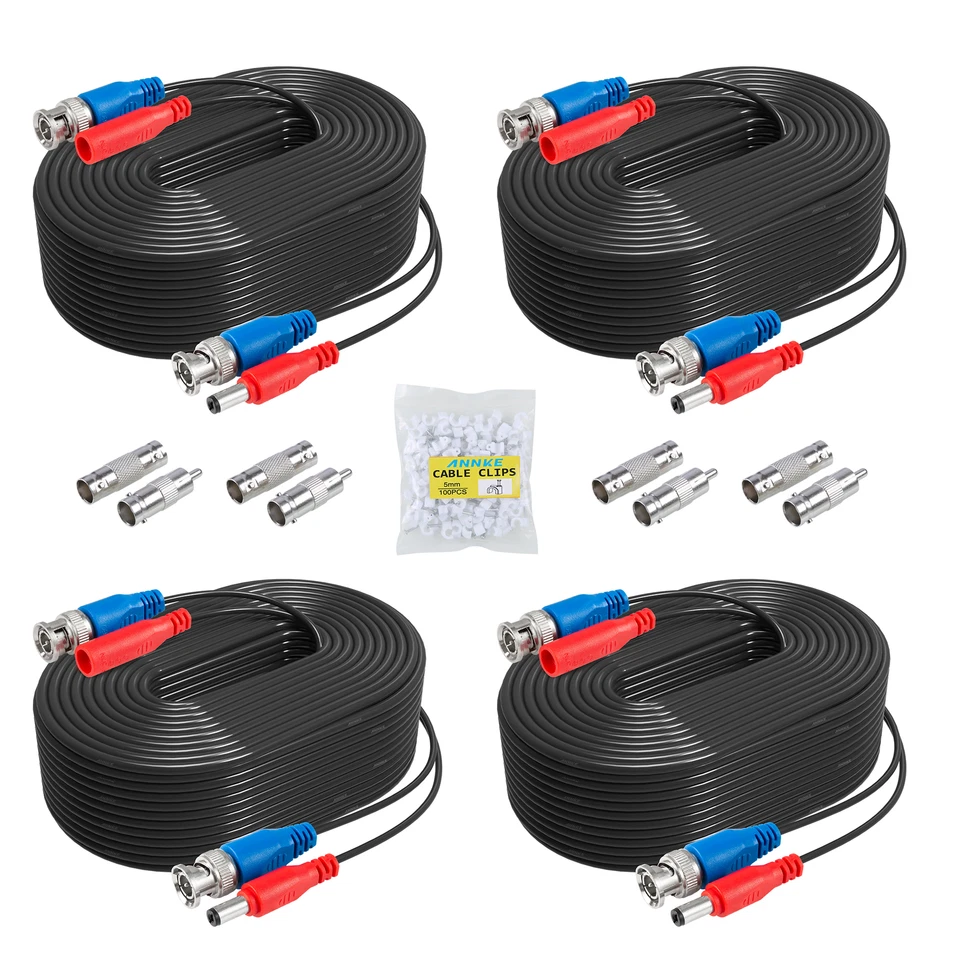 ANNKE 4pcs 100ft Video Power Cable BNC RCA Cord Wire for Security Camera System - Image 2 of 4