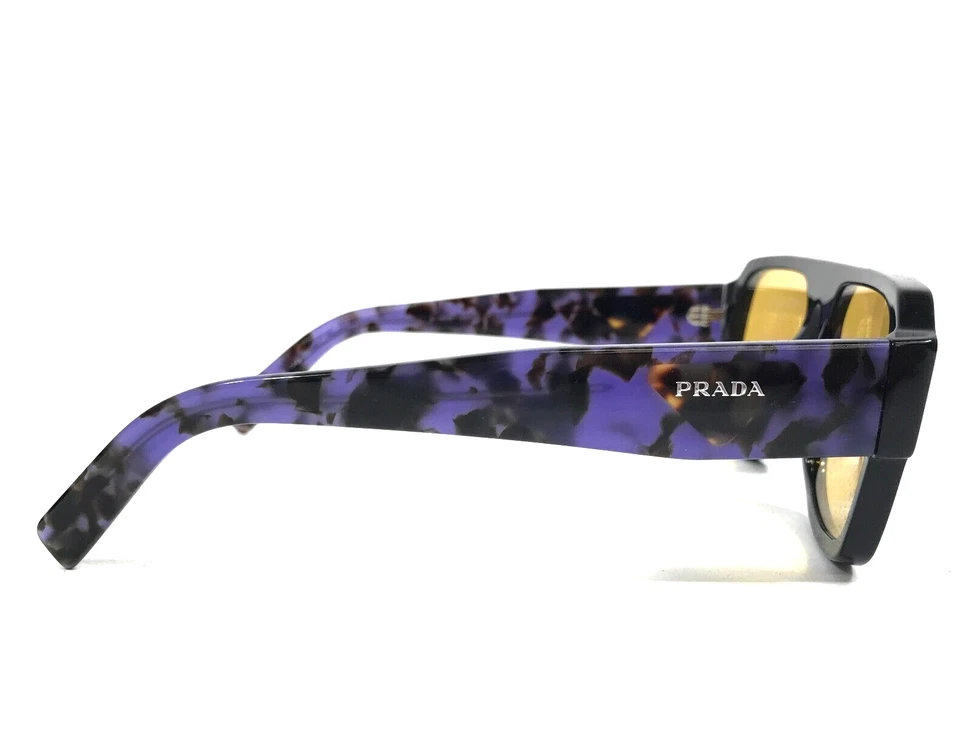 Gafas de sol Prada SPR22Y 1AB-0B7 marco de mármol violeta negro con lentes amarillas claras Foto 4 de 4