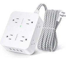 Surge Protector Power Strip, HANYCONY 8 Wide Outlets with 4 USB Charging Ports,