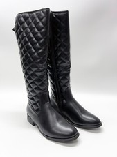 No Doubt Quilted Look High Leg Boot Womens Boot - Black - Size UK 3 (36) - New