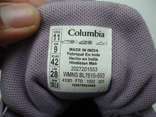 Women's 11 M Columbia Facet 75 Mid Outdry Hiking Boots Purple Gum Waterproof NWT - Picture 12 of 16