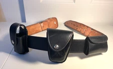 Vintage Dutyman 1011 Full Grain Leather Belt size 32 with 3 holsters police law