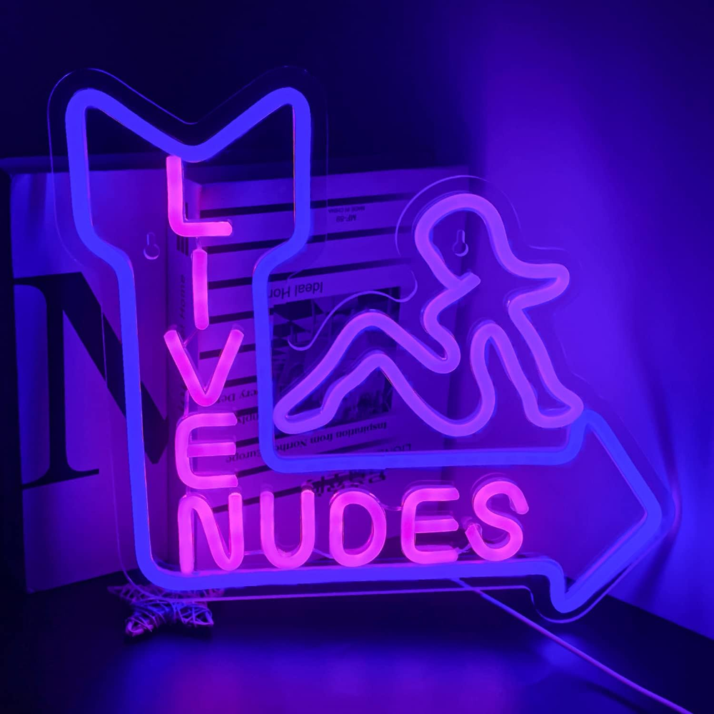 Looklight Live Nudes Neon Sign for Room Bedroom or Bar Decor