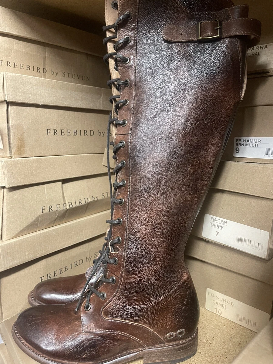 New Bed Stu Della Teak Rustic Lace Up Tall Boots 6.5 Original Style