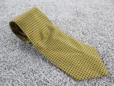 VINTAGE Ralph Lauren Polo Silk Tie Blue Gold Red Dots Made in USA Mens 90s EUC