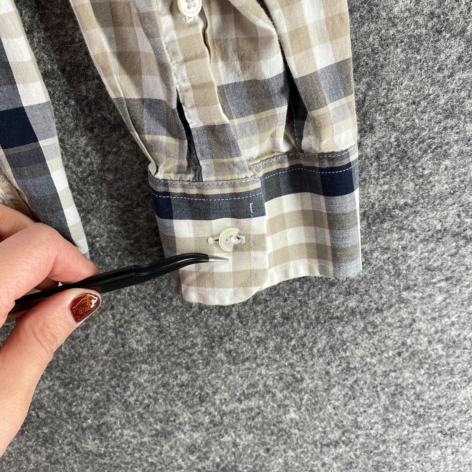 Michael Kors Shirt Men M  Black Plaid Button Up Collared Long Sleeve thumbnail 8