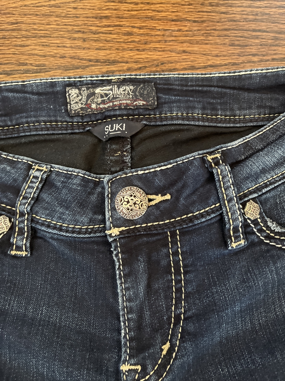 Silver Suki High Super Skinny Blue Jeans 27 X 30 Womens Dark - View 5