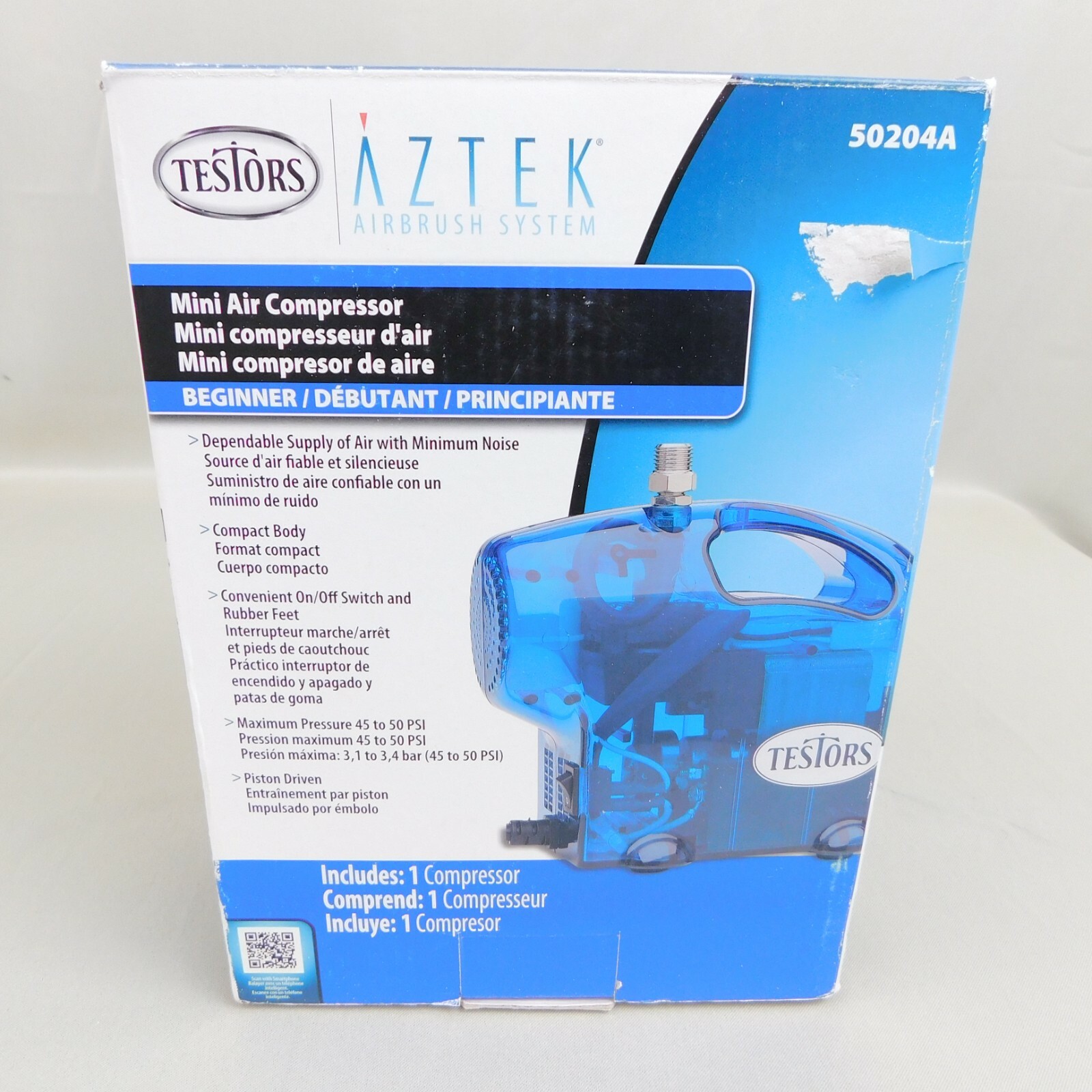 Testors Aztek 50204A Airbrush System Mini Air Compressor Blue C190 eBay