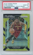 2016-17 Panini Prizm Kyrie Irving Go hard / Go home Champs Gold Prizm /10 PSA 10
