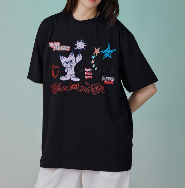 NewJeans T-Shirt How Sweet BLACK Cotton OFFICIAL + Track | eBay