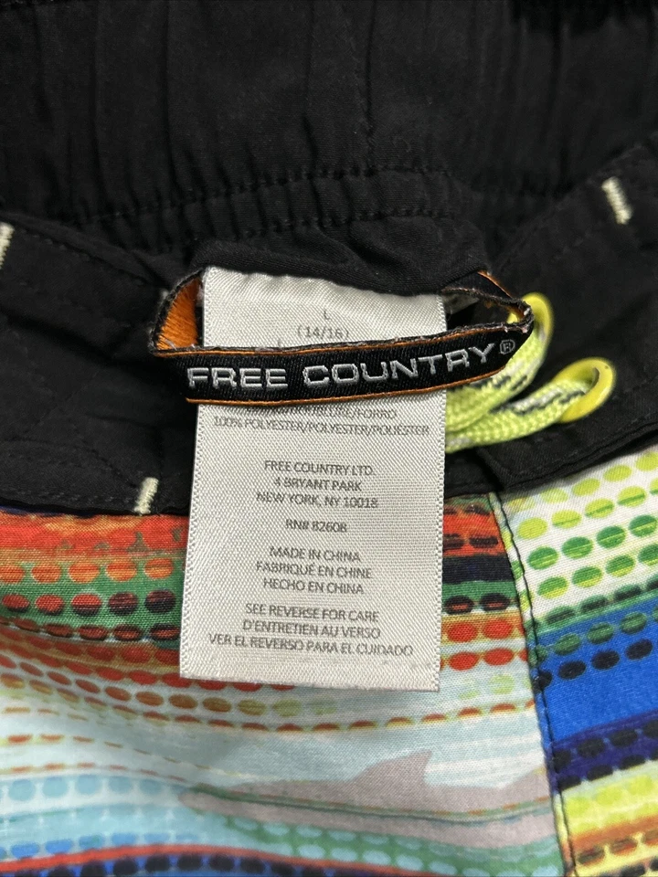 Pantalones cortos de natación coloridos para hombre Shark Free Country entrepierna de 10 pulgadas talla L Foto 3 de 4