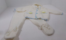 Vintage 2 pc. Baby 6 Mo est Embroidered footed Winter Knit Sweater outfit 2 pcs