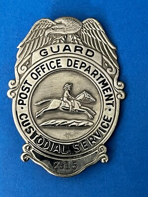 #ad Antique Large 1920s 30s US Post Office Dept Custodial Service Guard Badge $399.99