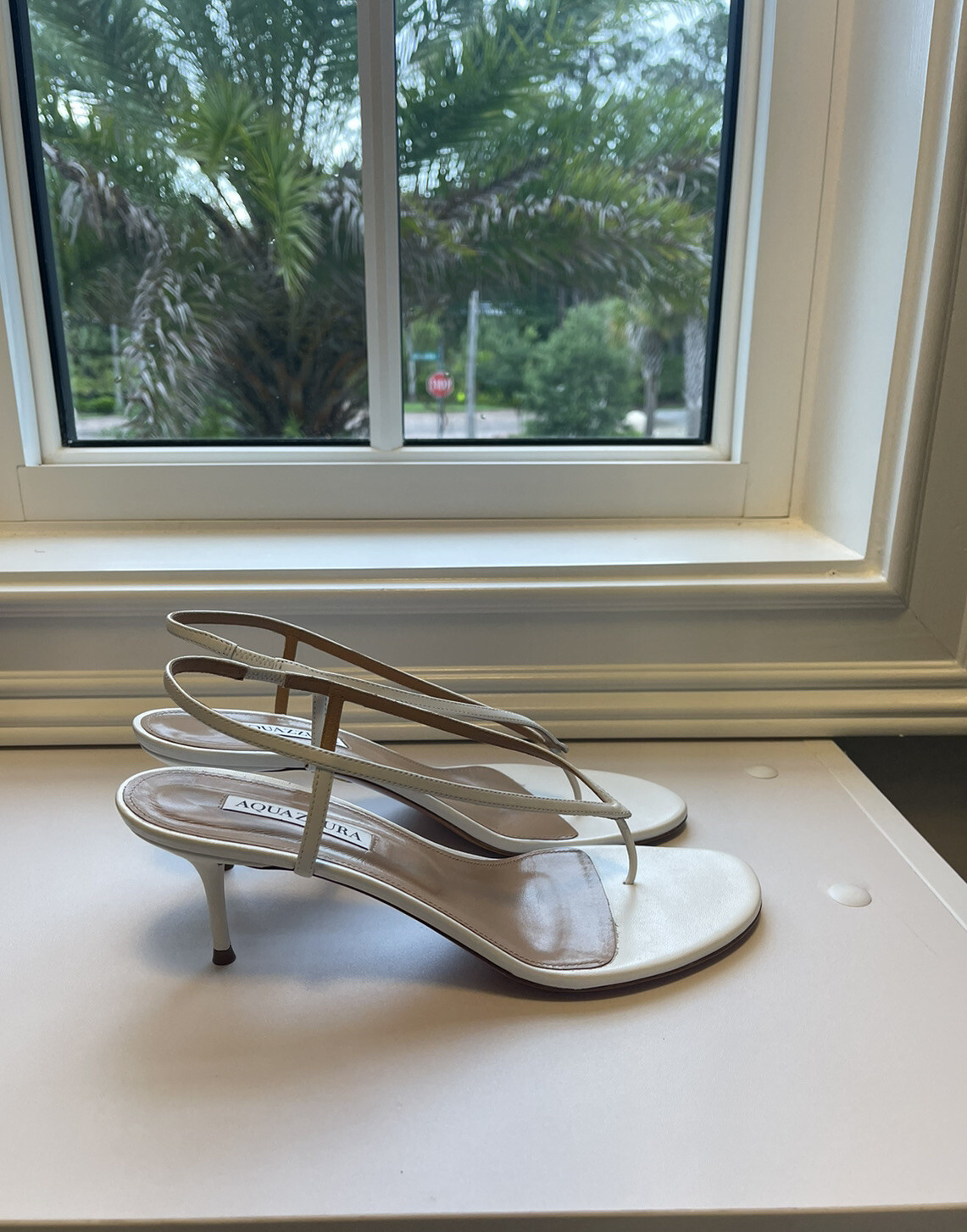 AQUAZZURA Divina 60 leather slingback sandals | eBay