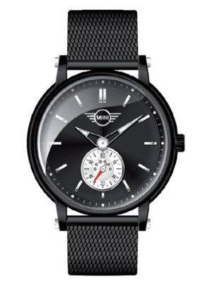 Herrenuhr Mini Cooper Stahl Schwarz Mesh Milano PVD Black Swiss Made