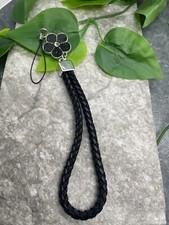 6" Enamel Charm Flower Woven Braided Keychain Phone Wristlet New A3511