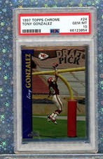 1997 Topps Chrome Tony Gonzalez RC PSA 10 GEM MINT💎 Rookie #24 WOW  🚀 RARE HOF
