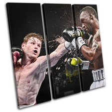 Saul Canelo Alvarez Boxing Grunge Sports TREBLE CANVAS WALL ART Picture Print