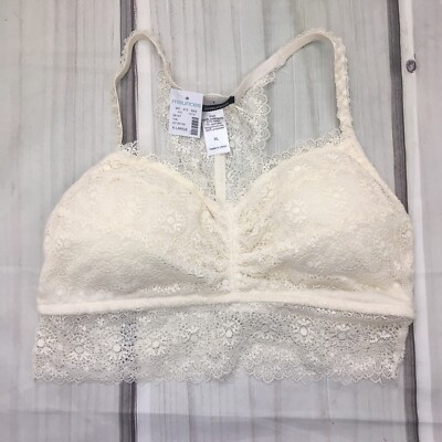 white padded lace bralette