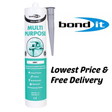 GREY General Purpose Silicone Sealant Multi Mate Kitchen Bathroom Anti Mould