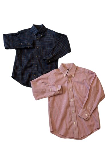 Brooks Brothers Shirt Boys XS Non Iron Long Sleeve Button Down Lot Of 2 Preppy