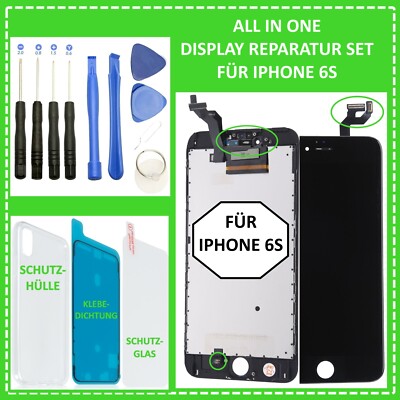 Display für iPhone 6S RETINA LCD Bildschirm Glas Scheibe 3D Touch Screen Schwarz