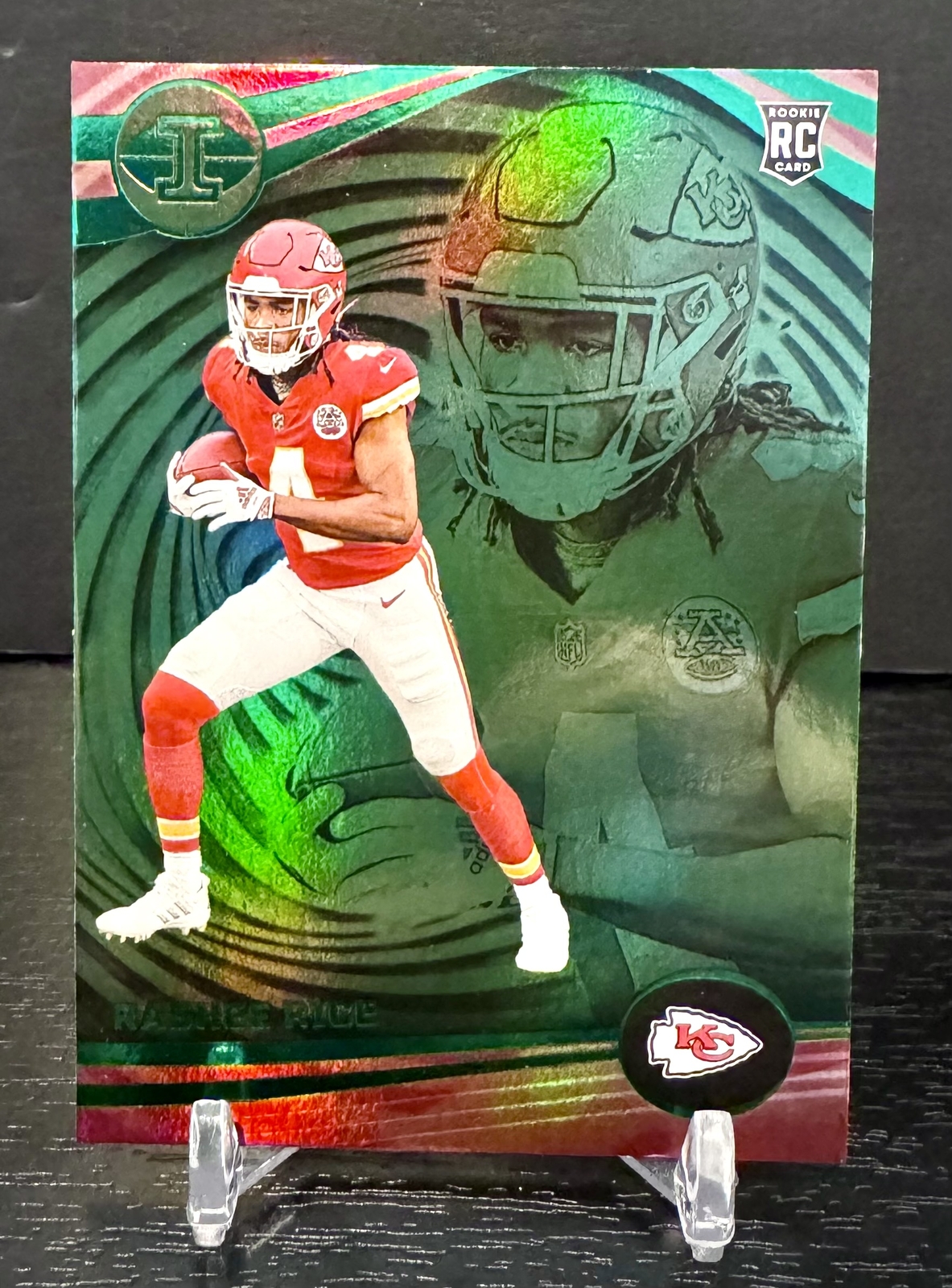 2023 Panini Illusions #56 Rashee Rice Emerald Trophy Collection